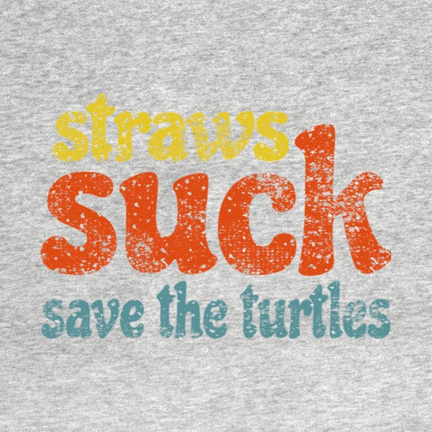 Straws Suck Save the Turtles Retro Sticker Gift for Girls Water Flasks Pillows by gillys